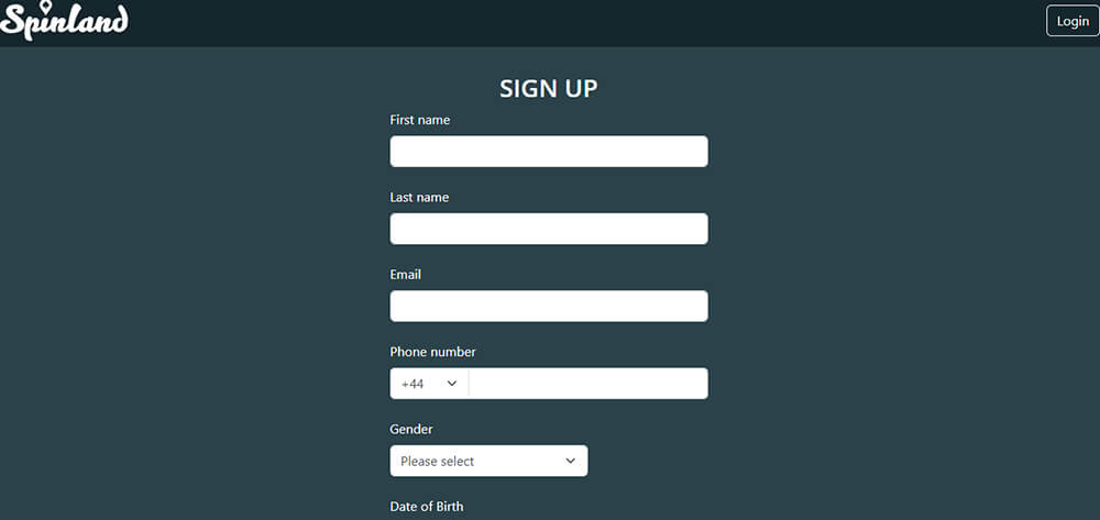 Spinland Registration