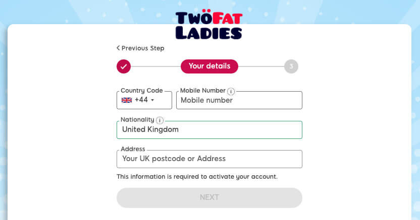 Two Fat Ladies Bingo Registration