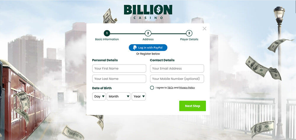 Billion Casino Registration