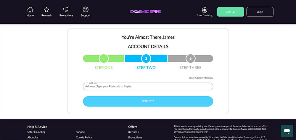 Cosmic Spins Registration