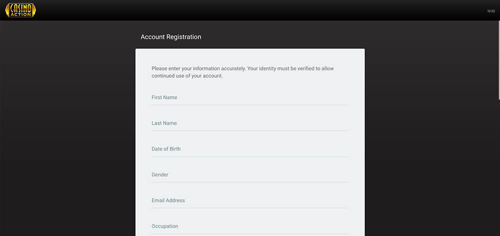 Casino Action Registration Review