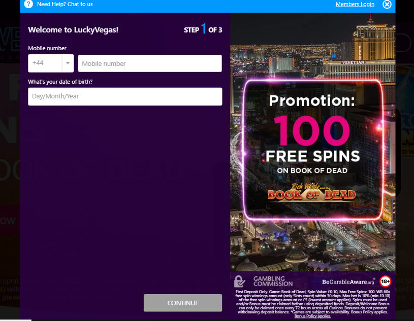 Lucky Vegas Registration