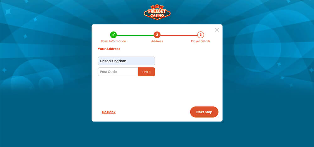 FreeBet Casino Registration