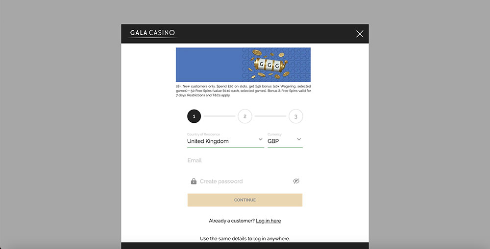 Gala Casino Registration
