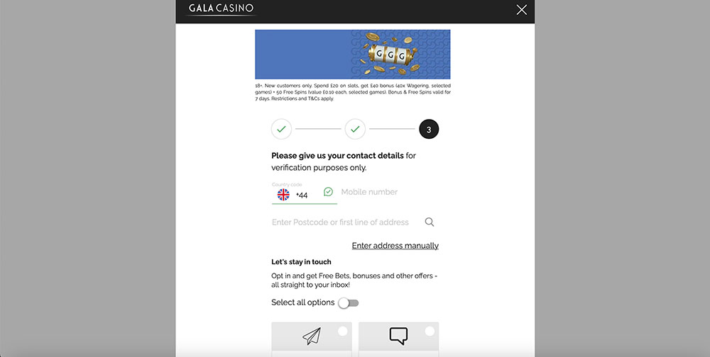 Gala Casino Registration