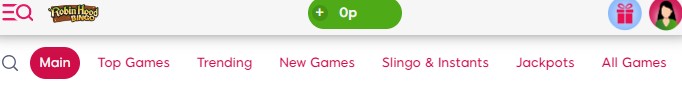 navigation bar robin hood bingo brand review