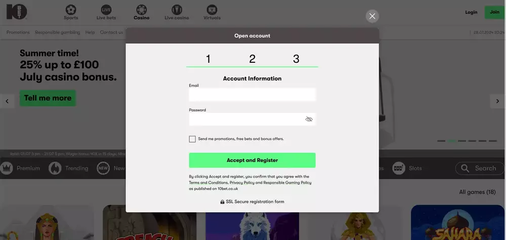 10bet Casino Review