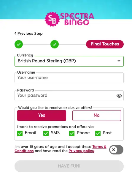 Spectra Bingo Review