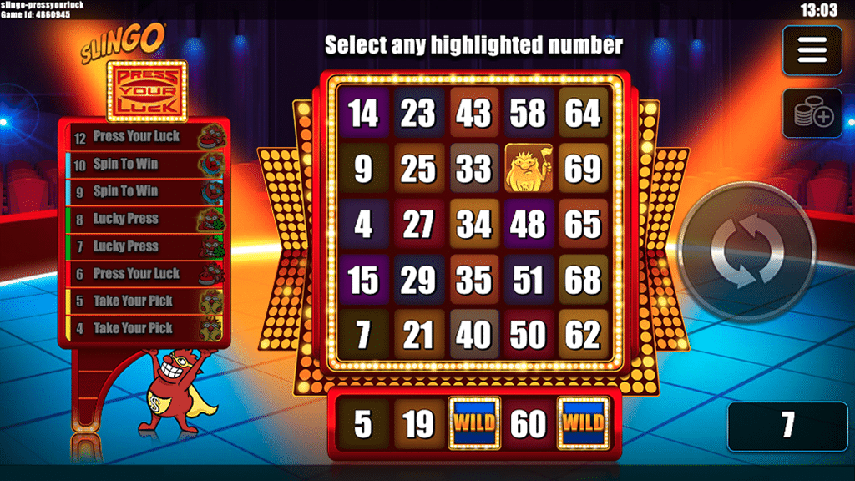 Slingo Press Your Luck
