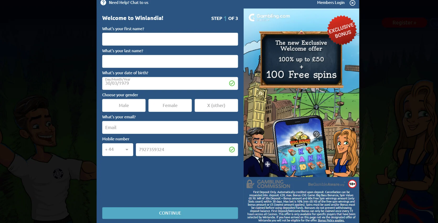 Winlandia Registration