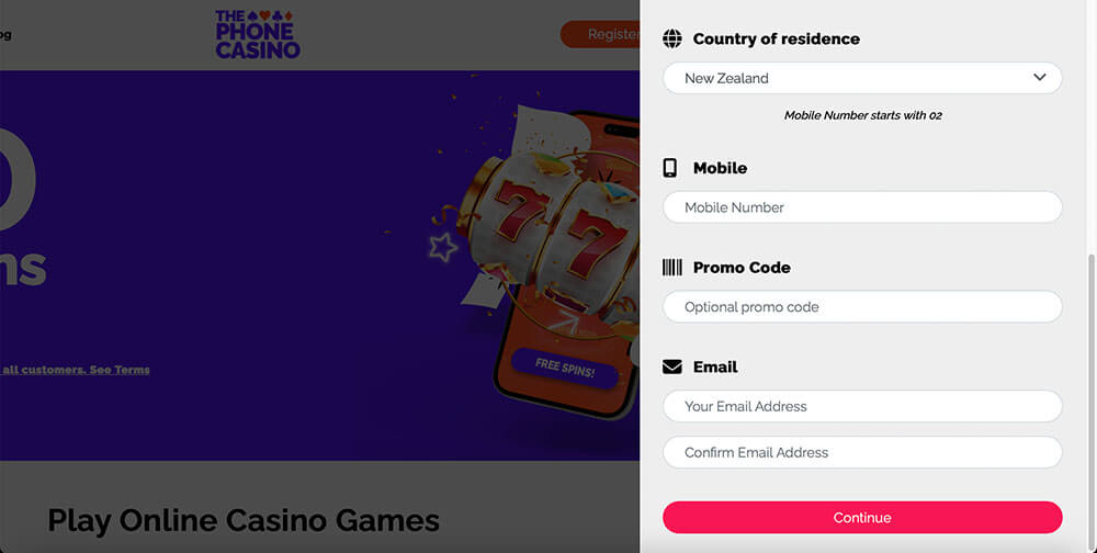 The Phone Casino Registration