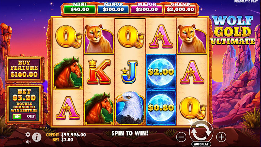 Wolf Gold Ultimate Slot Game Screenshot