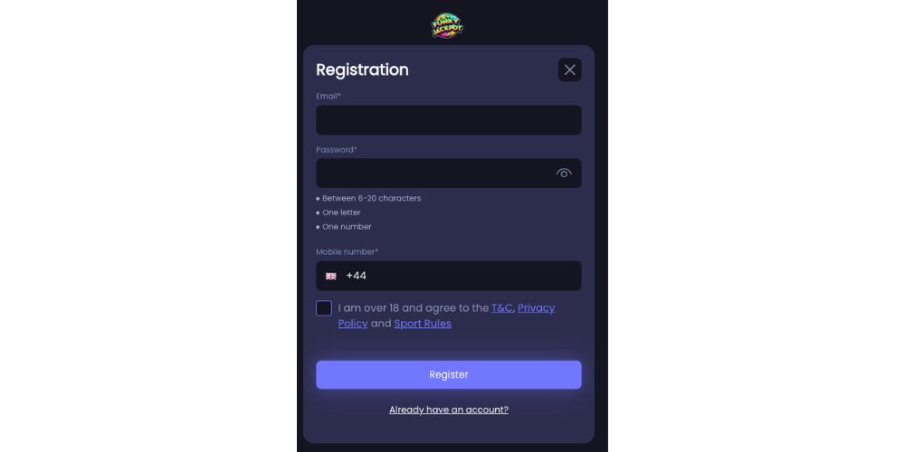 Funky Jackpot Registration