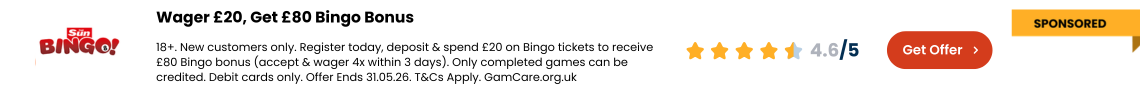 Sun Bingo Promo Desktop